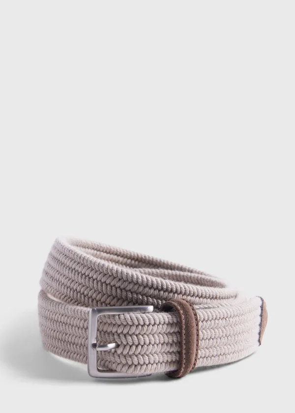 Braided Wool Belt With Suede Trim