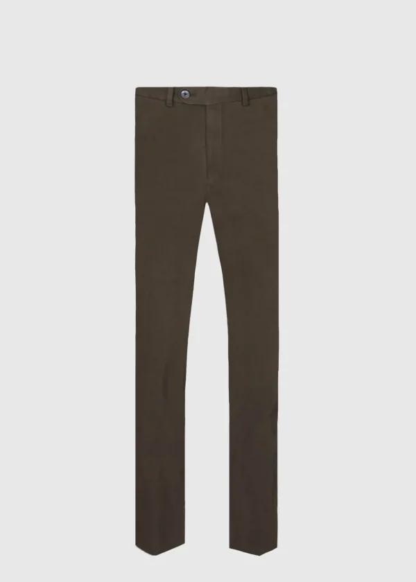 Brushed Cotton Plain Front Newton Pant