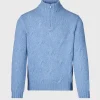 Cable Cashmere Quarter Zip Sweater