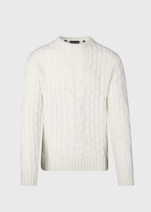 Cashmere Cable And Rib Crewneck Sweater