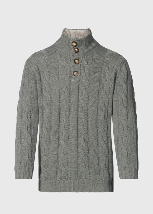 Cashmere Cable Mock Neck