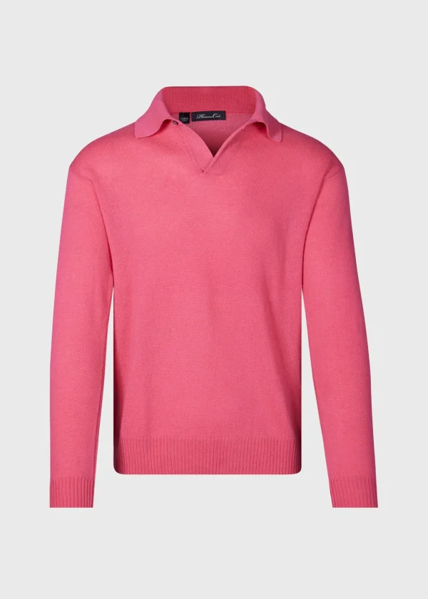 Cashmere One Button Polo