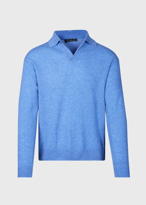 Cashmere One Button Polo