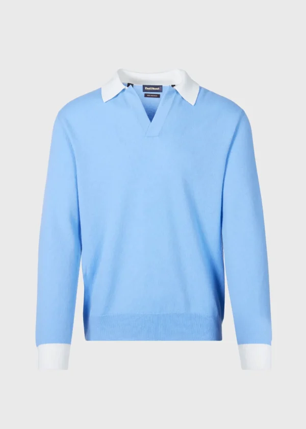 Cashmere Open Collar Polo
