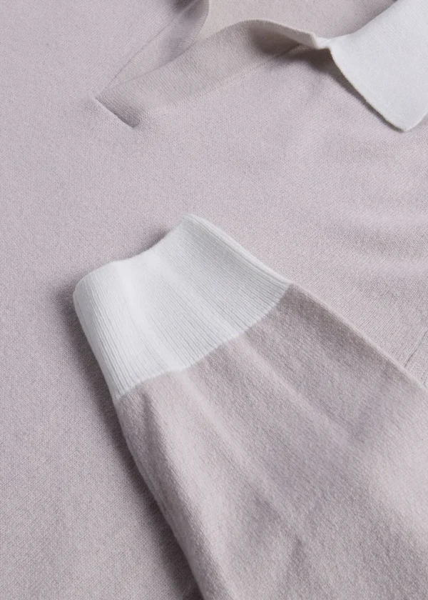 Cashmere Open Collar Polo