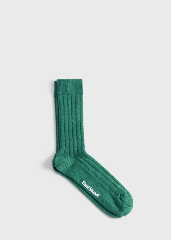 Cashmere Solid Ribbed Sock