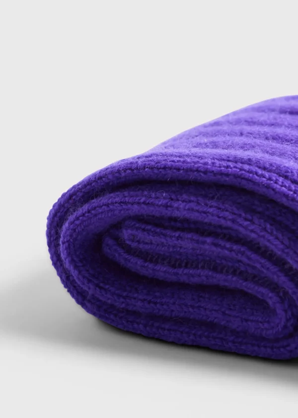 Cashmere Solid Ribbed Sock