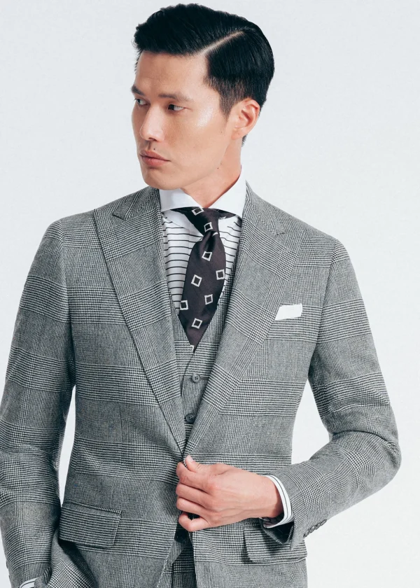 Contrast Collar Horizontal Stripe Dress Shirt