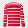 Cotton & Cashmere Boat Neck Stripe Pullover