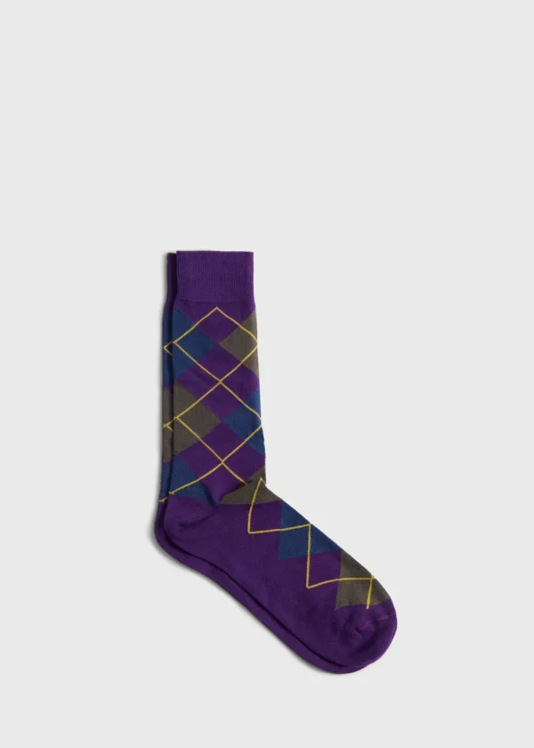 Cotton Blend Argyle Sock