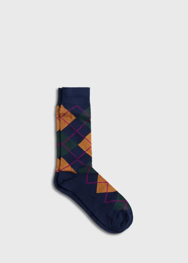 Cotton Blend Argyle Sock