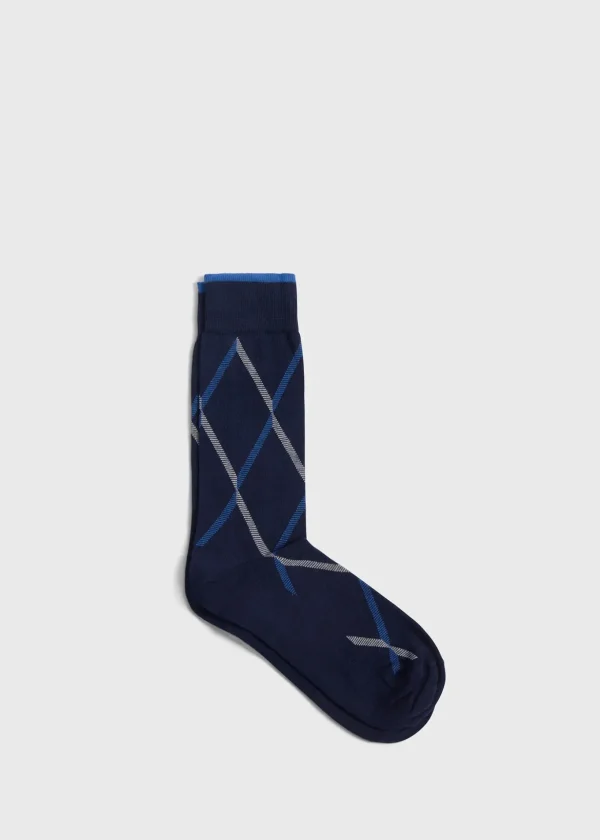 Cotton Blend Argyle Sock