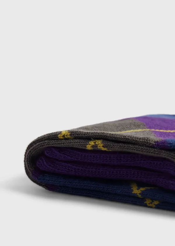 Cotton Blend Argyle Sock