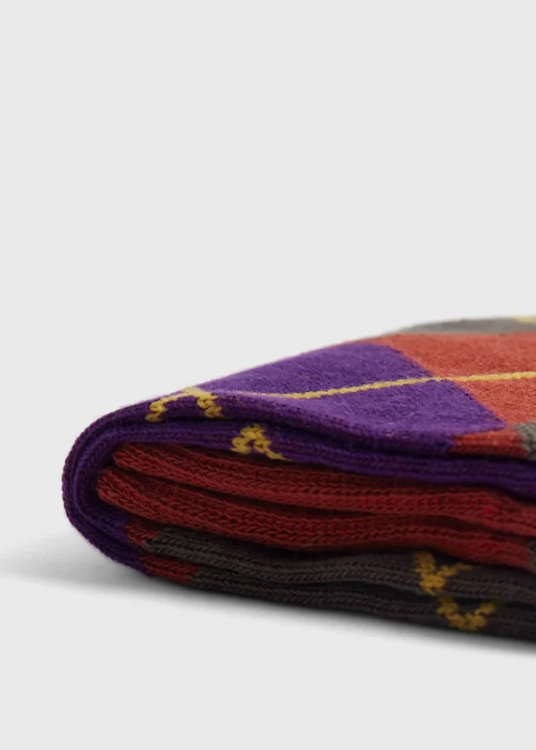 Cotton Blend Argyle Sock