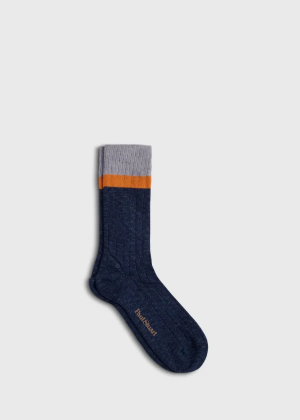 Cotton Denim Melange Sport Sock