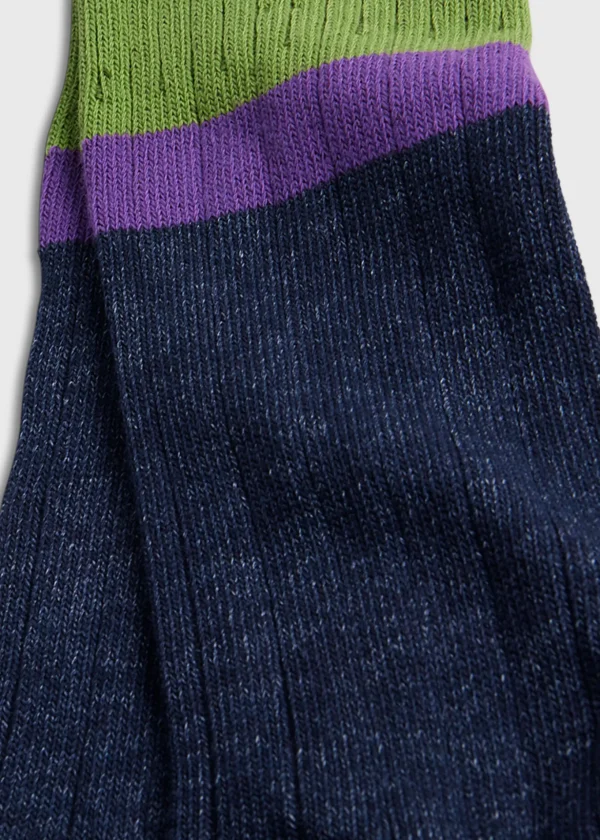 Cotton Denim Melange Sport Sock