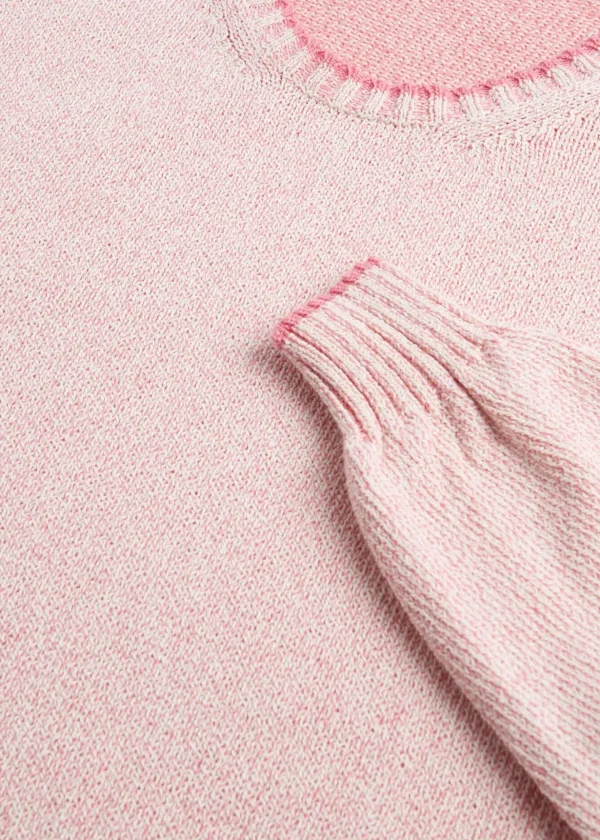 Cotton Mouliné Crewneck Sweater