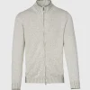 Cotton Mouliné Zip Cardigan