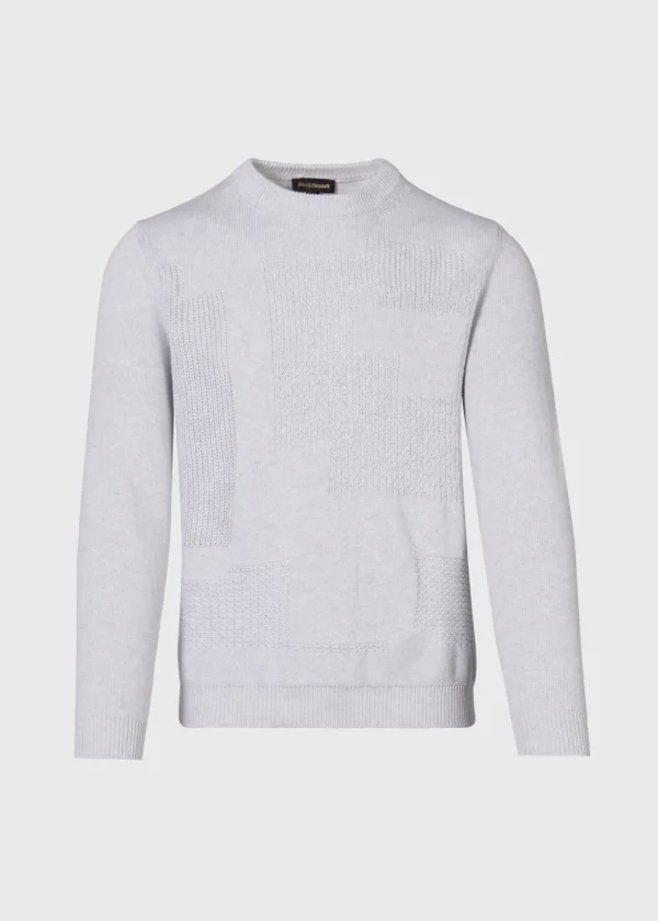 Cotton Multi Stitch Crewneck Sweater
