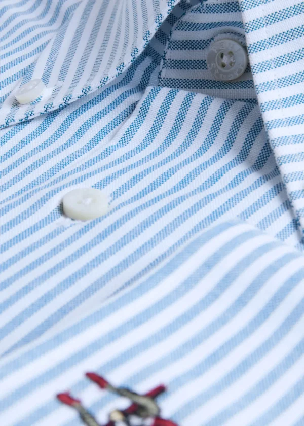 Cotton Oxford Striped Sport Shirt