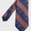 Deco Stripe And Bird Print Tie