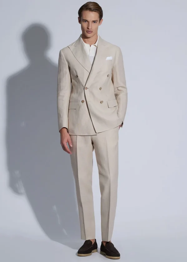 Double Breasted Linen Suit