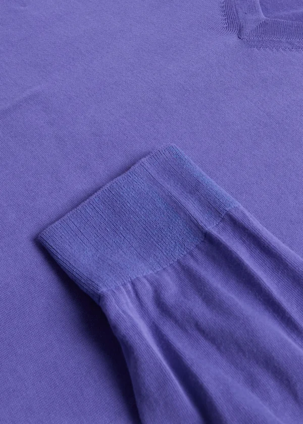Fine Gauge Cotton V-Neck Sweater