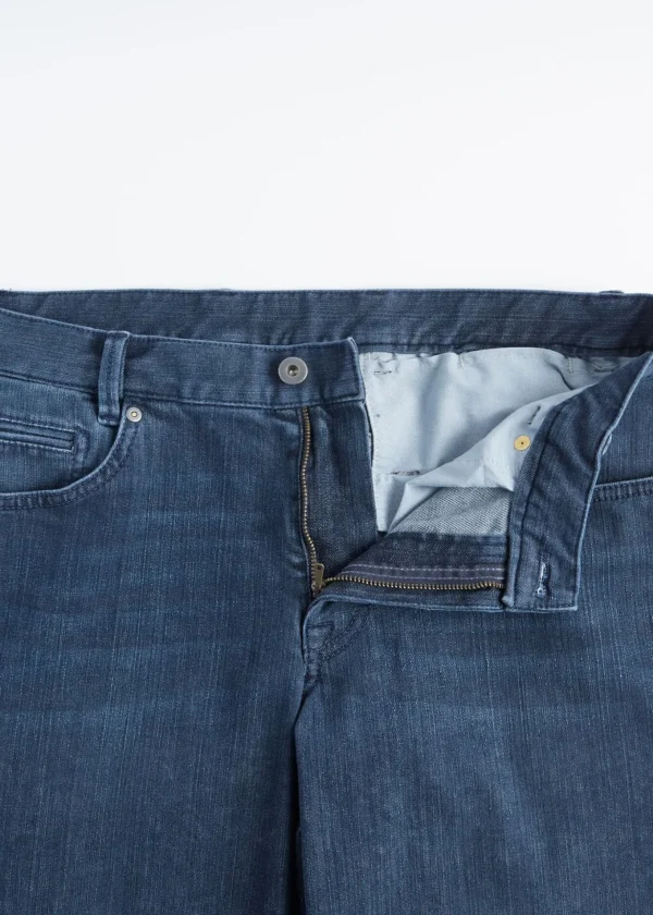 Five Pocket Cotton And Cashmere Denim Pant