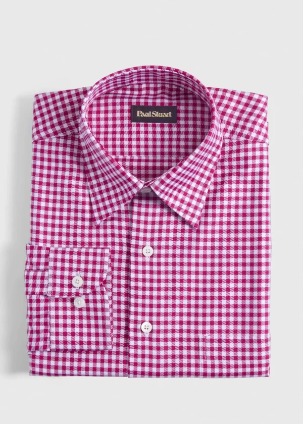 Gingham Check Twill Sport Shirt