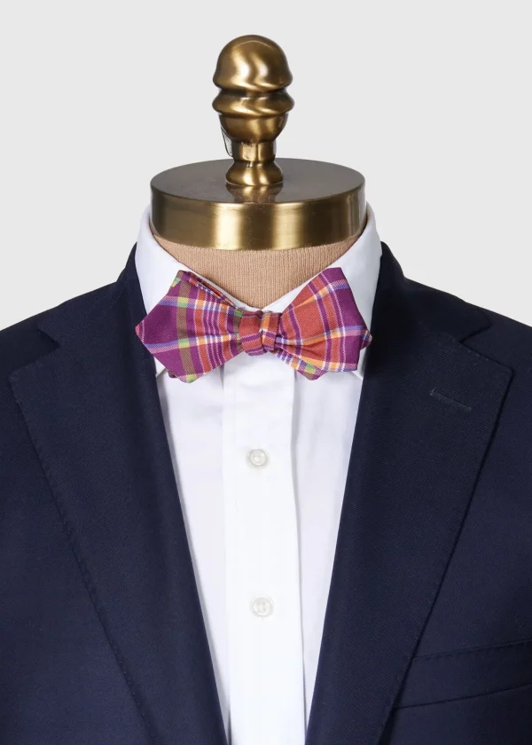 Habotai Silk Plaid Bow Tie