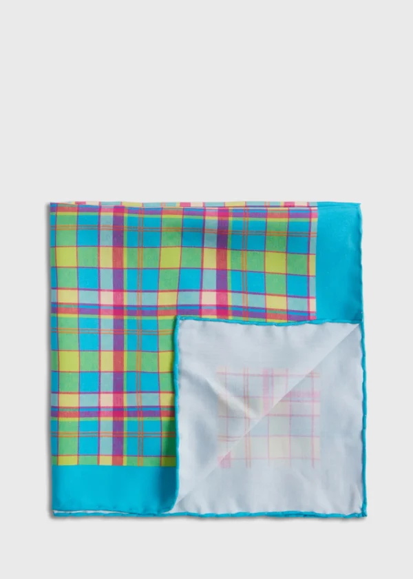 Habotai Silk Plaid Pocket Square