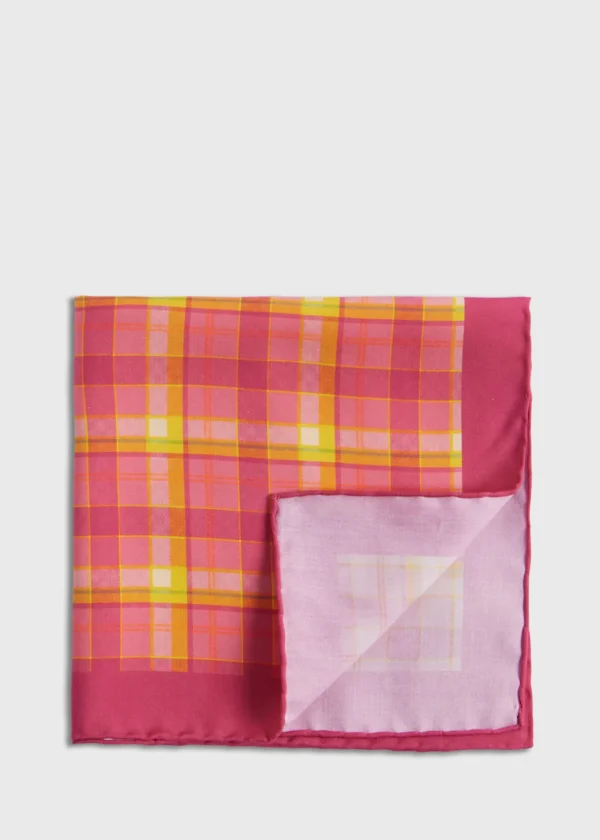 Habotai Silk Plaid Pocket Square