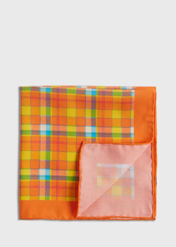 Habotai Silk Plaid Pocket Square