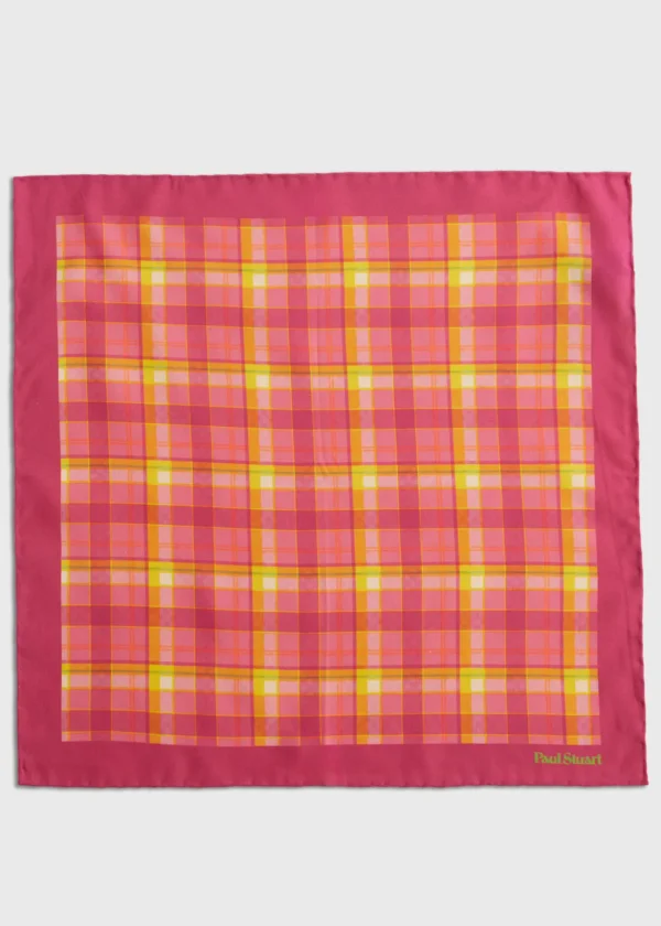 Habotai Silk Plaid Pocket Square