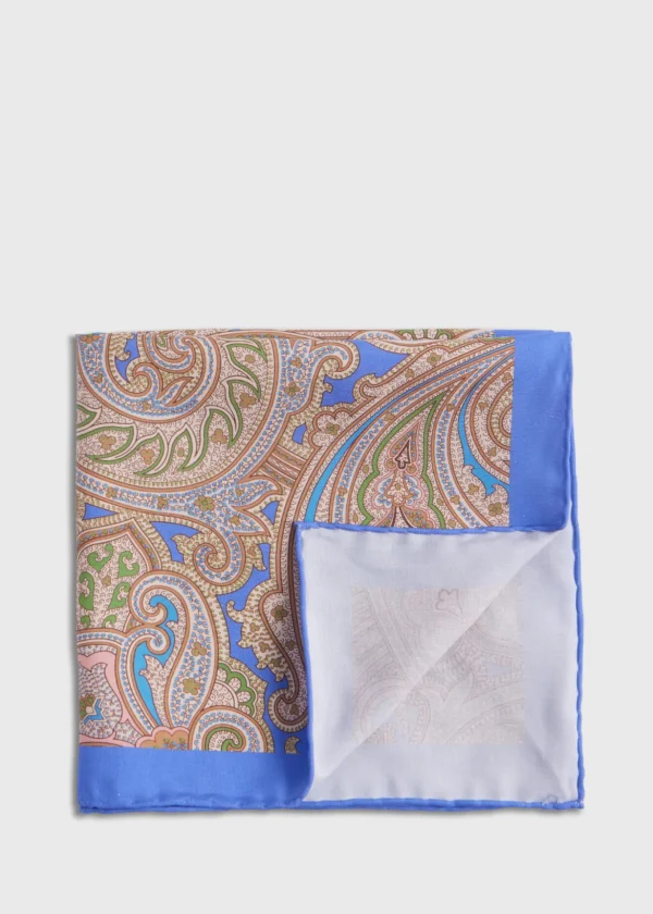 Habotai Silk Summer Paisley Pocket Square
