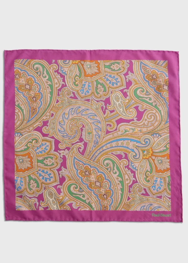 Habotai Silk Summer Paisley Pocket Square