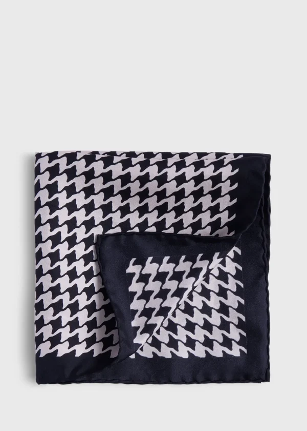 Houndstooth Silk Pocket Square