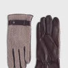 Knit And Leather Two Tone Glove
