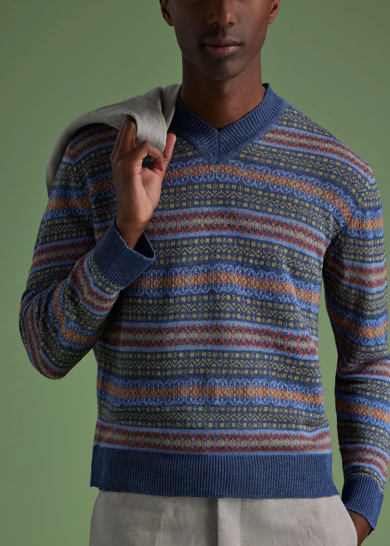 linen_fair_isle_vneck_swe_1.webp Linen Fair Isle V-neck Sweater
