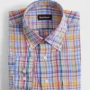 Linen Multicolor Plaid Sport Shirt