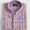 Linen Multicolor Plaid Sport Shirt