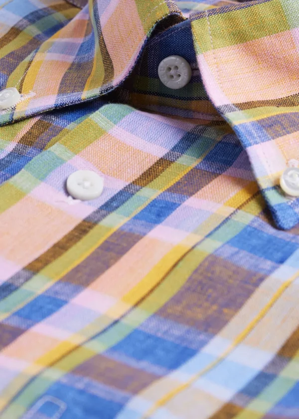 Linen Plaid Sport Shirt