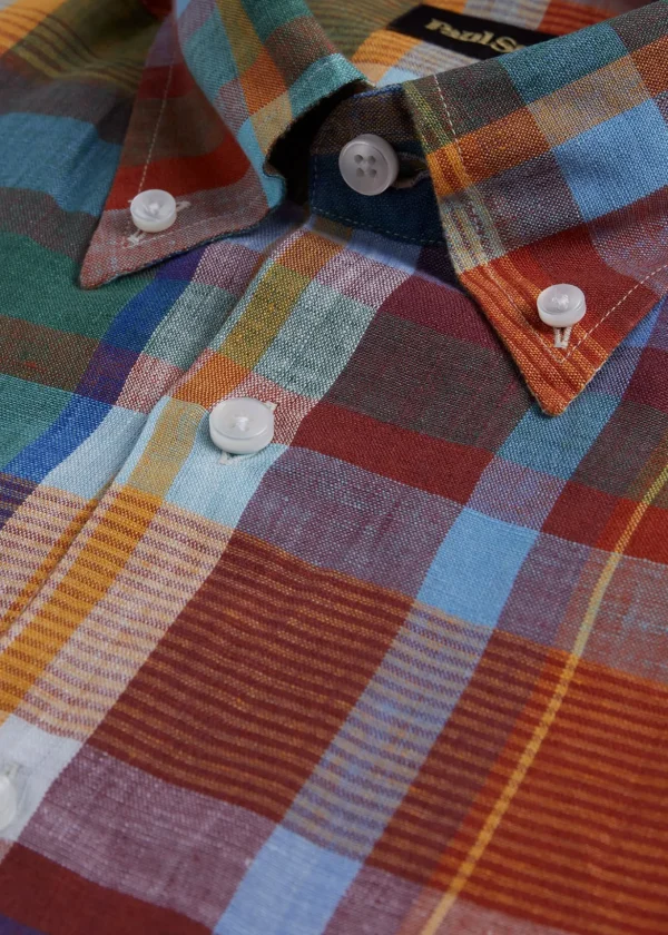 Linen Plaid Sport Shirt