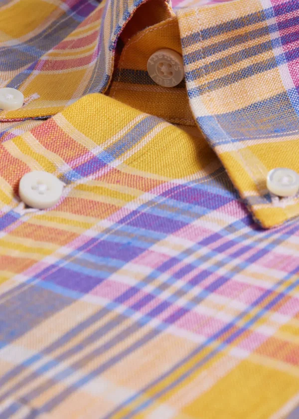 Linen Plaid Sport Shirt