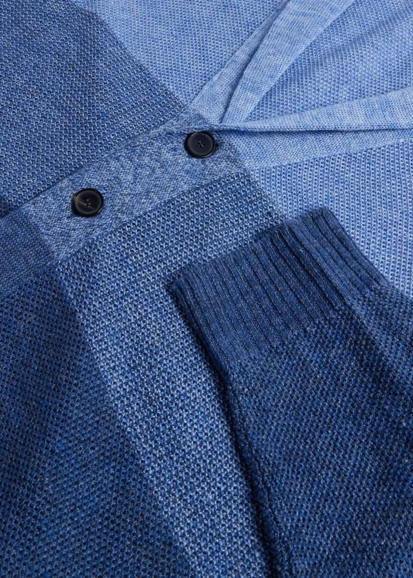 Linen Rice Stitch Dégradé Cardigan