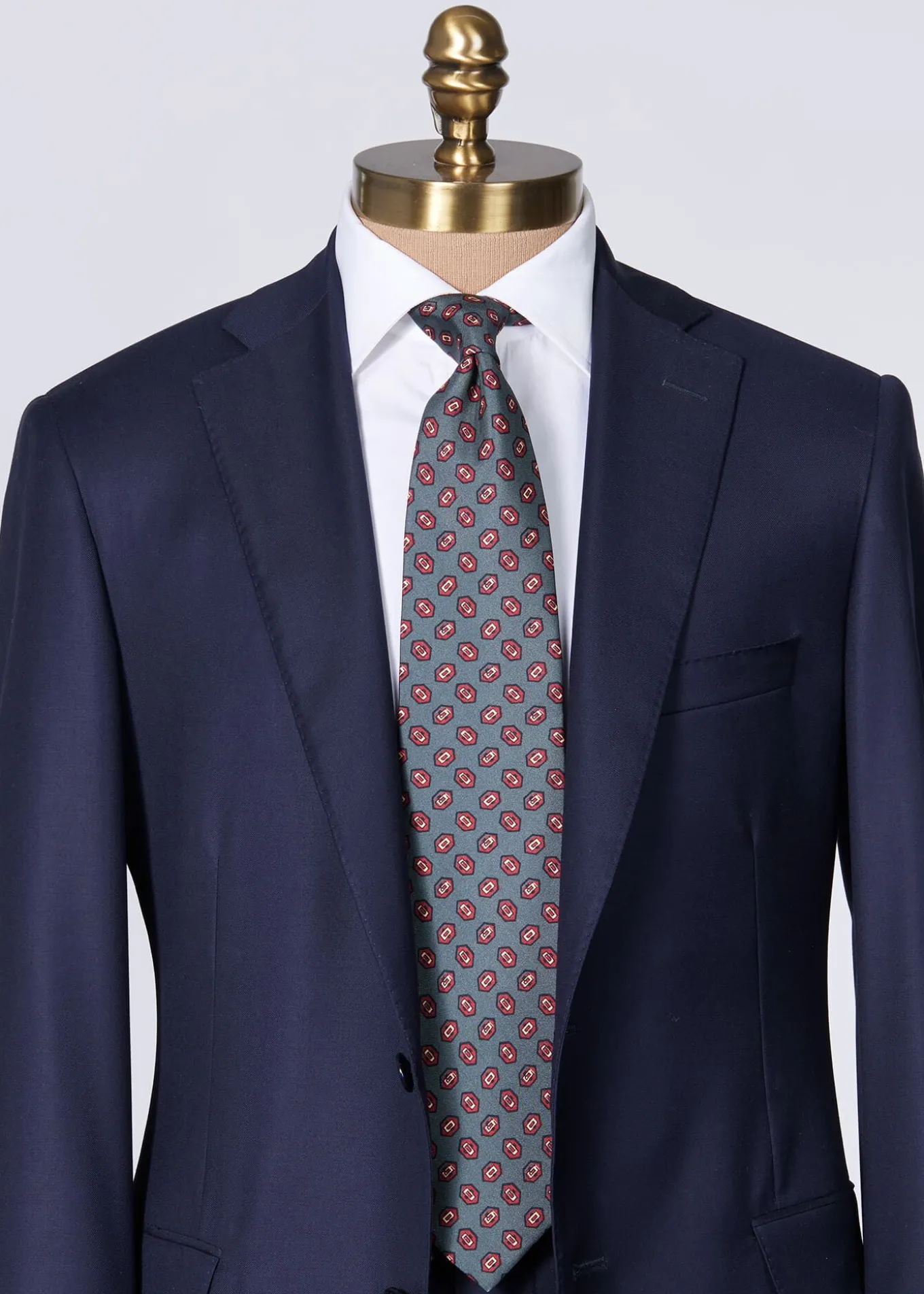 madder_silk_hexagon_print_2.webp Madder Silk Hexagon Print Tie