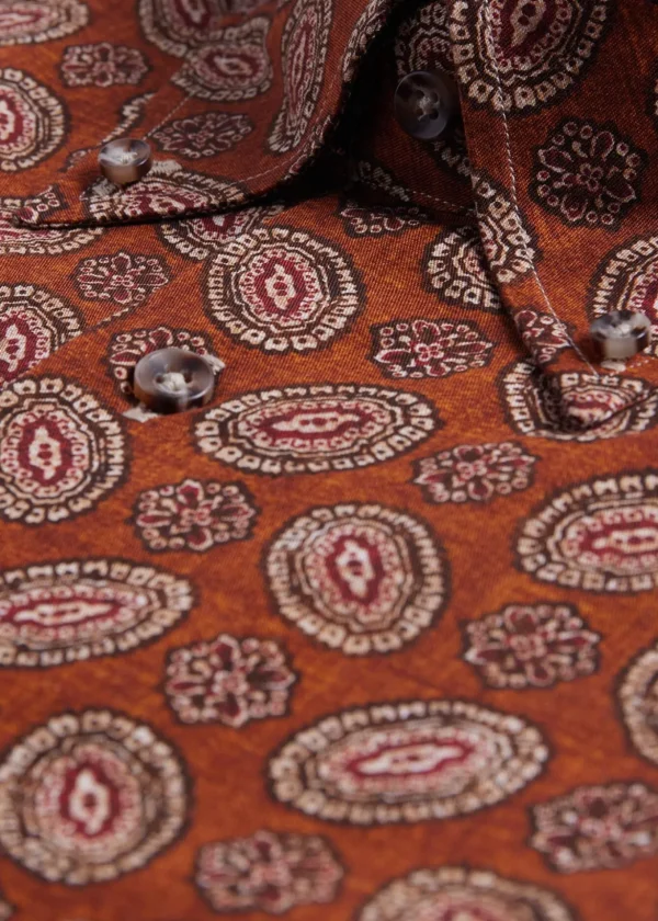 Medallion Print Cotton Sport Shirt