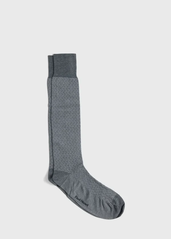 Mercerized Cotton Parquet Pattern Sock