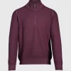 Merino Wool Rice Stitch Quarter Zip Sweater
