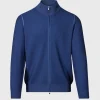 Merino Wool Rice Stitch Zip Cardigan